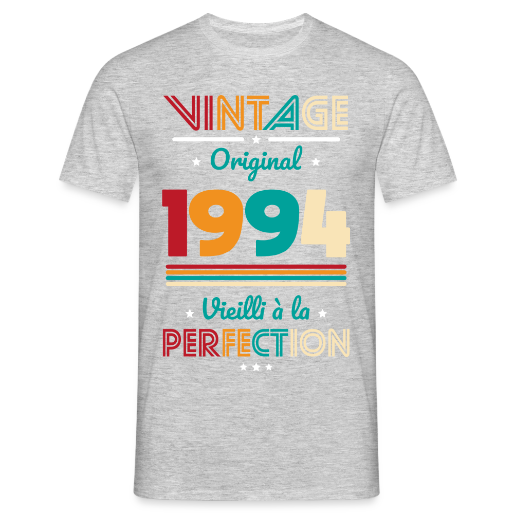 T-shirt Homme - Anniversaire 30 Ans - Vintage Original 1994 - gris chiné