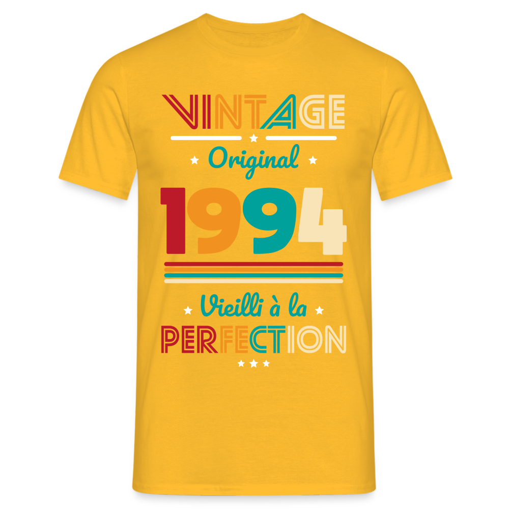 T-shirt Homme - Anniversaire 30 Ans - Vintage Original 1994 - jaune