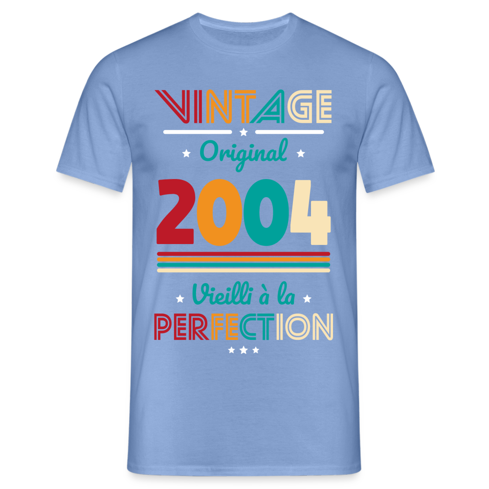 T-shirt Homme - Anniversaire 20 Ans - Vintage Original 2004 - carolina blue