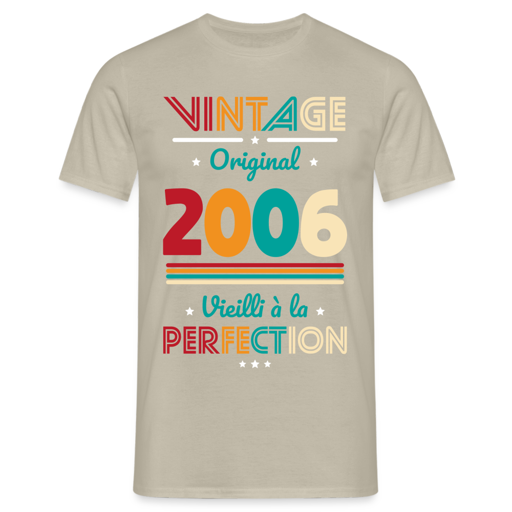 T-shirt Homme - Anniversaire 18 Ans - Vintage Original 2006 - beige sable