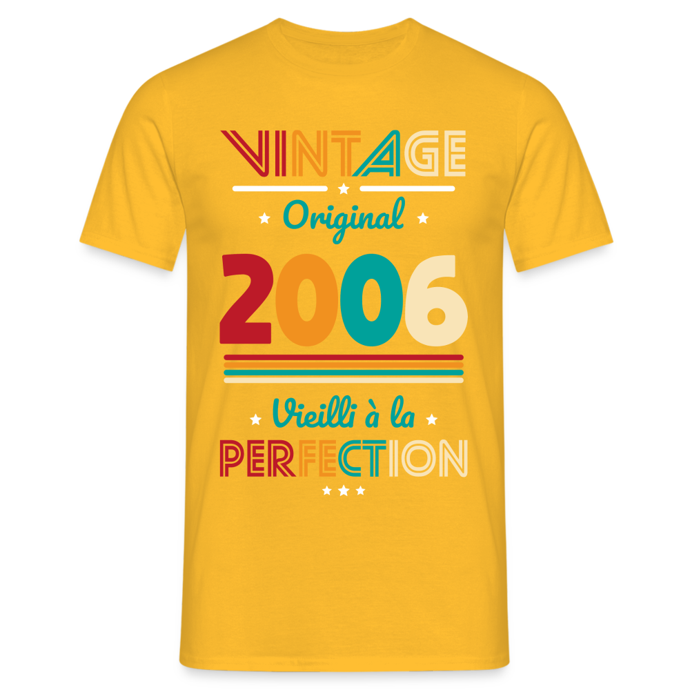 T-shirt Homme - Anniversaire 18 Ans - Vintage Original 2006 - jaune