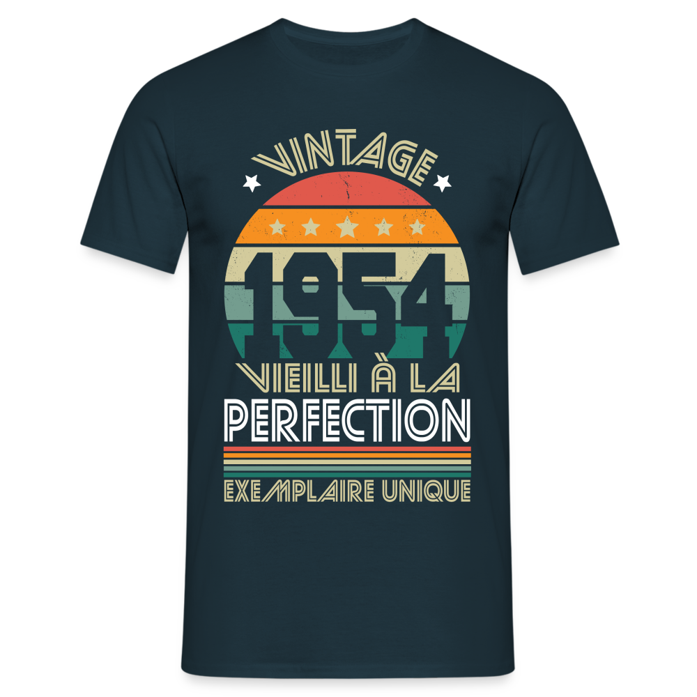 T-shirt Homme - Anniversaire 70 Ans - Vintage 1954 - marine