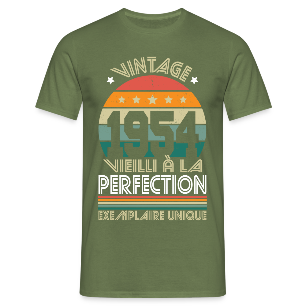 T-shirt Homme - Anniversaire 70 Ans - Vintage 1954 - vert militaire