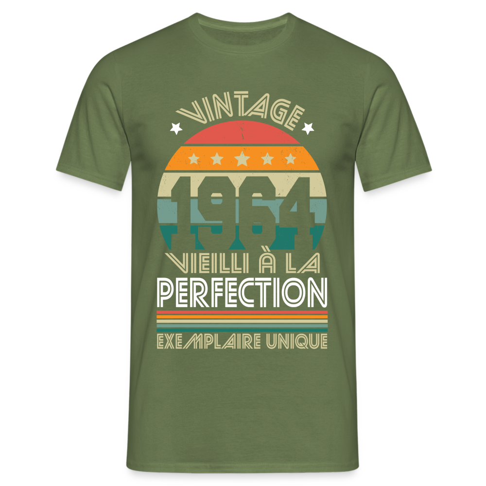 T-shirt Homme - Anniversaire 60 Ans - Vintage 1964 - vert militaire