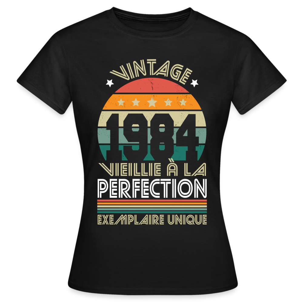 T-shirt Femme - Anniversaire 40 Ans - Vintage 1984 - noir