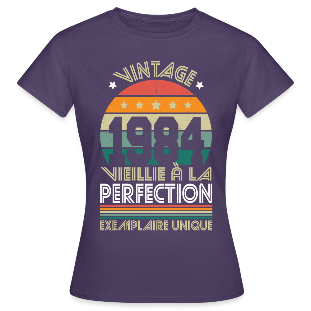 T-shirt Femme - Anniversaire 40 Ans - Vintage 1984 - violet foncé