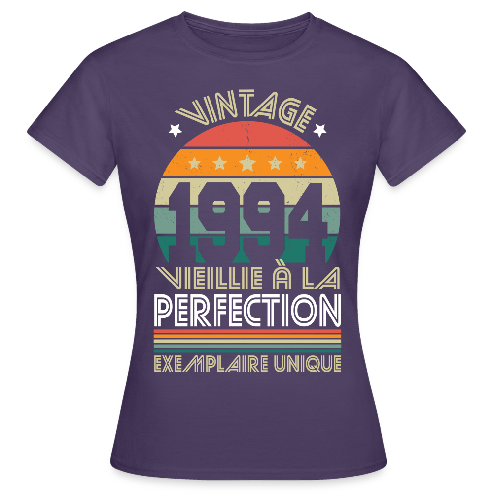 T-shirt Femme - Anniversaire 30 Ans - Vintage 1994 - violet foncé