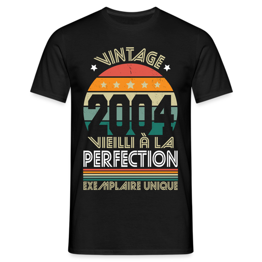 T-shirt Homme - Anniversaire 20 Ans - Vintage 2004 - noir