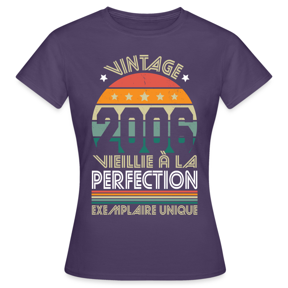 T-shirt Femme - Anniversaire 18 Ans - Vintage 2006 - violet foncé