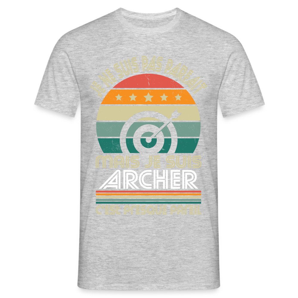 T-shirt Homme - Je ne suis pas parfait mais je suis Archer - gris chiné