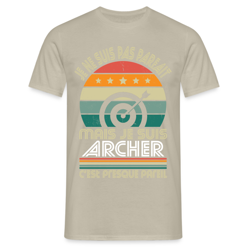 T-shirt Homme - Je ne suis pas parfait mais je suis Archer - beige sable