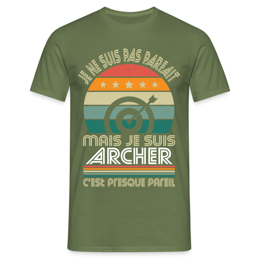 T-shirt Homme - Je ne suis pas parfait mais je suis Archer - vert militaire