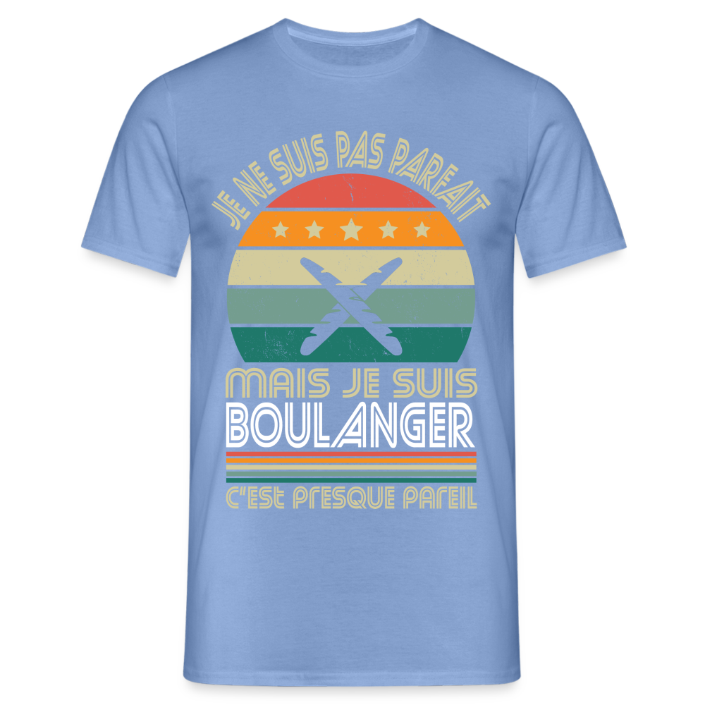 T-shirt Homme - Je ne suis pas parfait mais je suis Boulanger - carolina blue