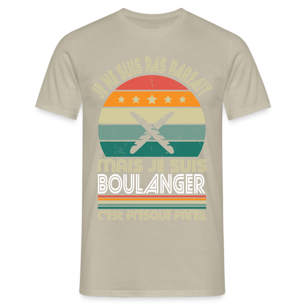 T-shirt Homme - Je ne suis pas parfait mais je suis Boulanger - beige sable