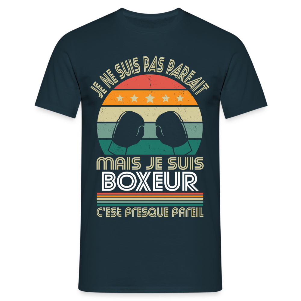 T-shirt Homme - Je ne suis pas parfait mais je suis Boxeur - marine