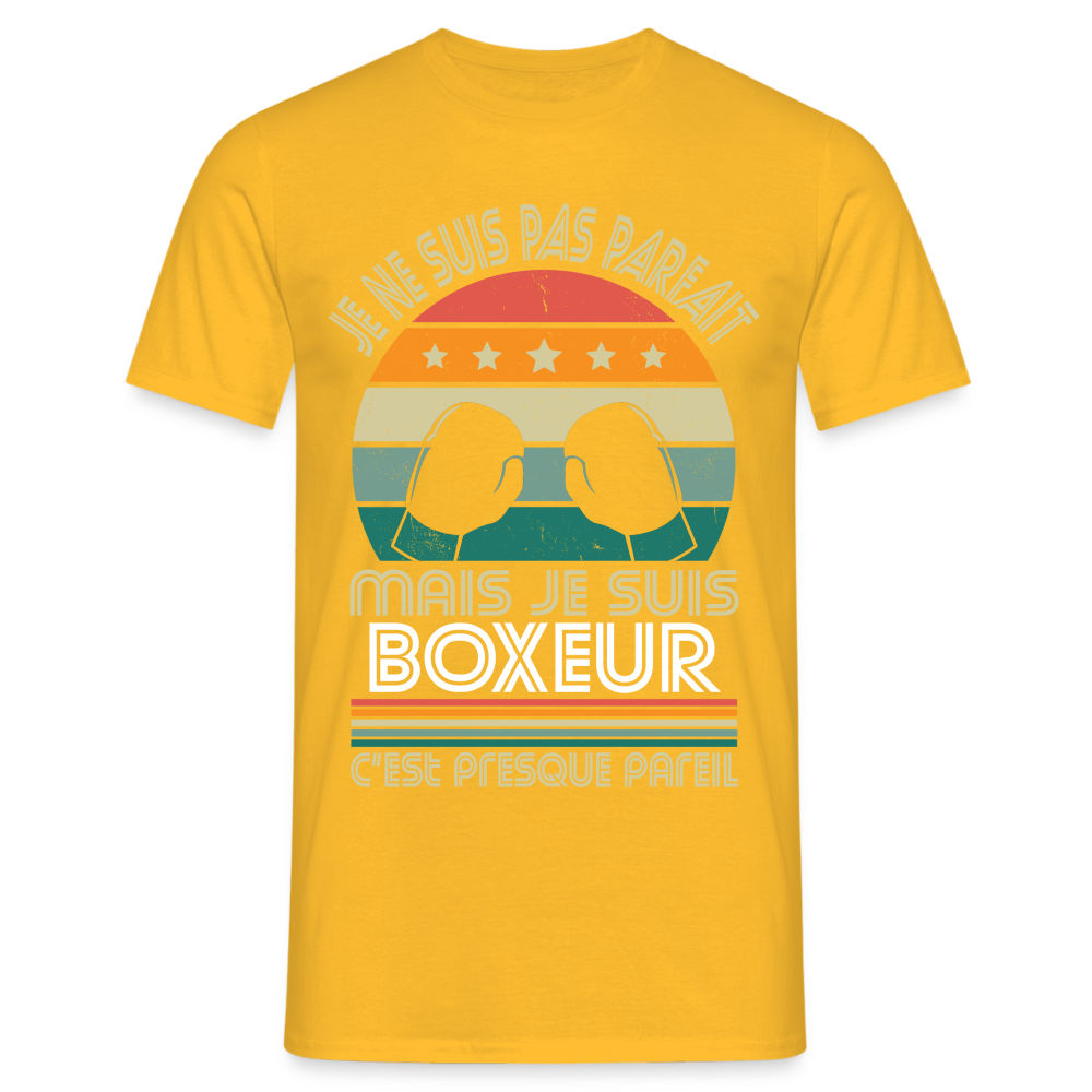 T-shirt Homme - Je ne suis pas parfait mais je suis Boxeur - jaune