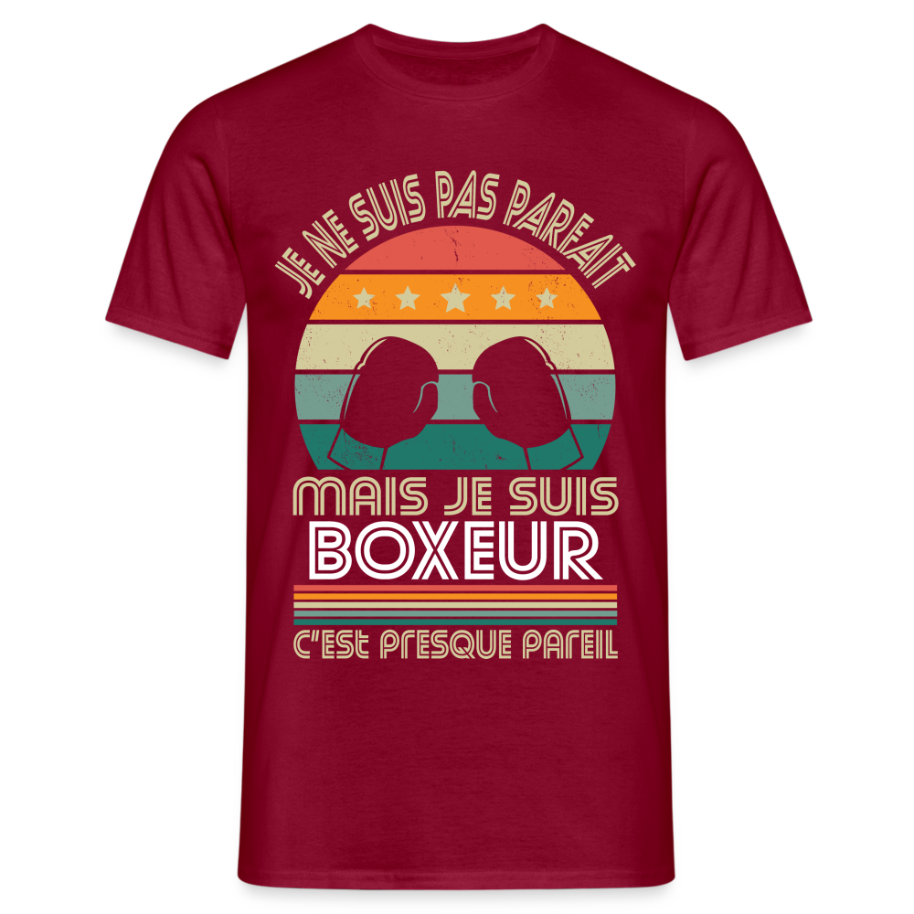 T-shirt Homme - Je ne suis pas parfait mais je suis Boxeur - rouge brique