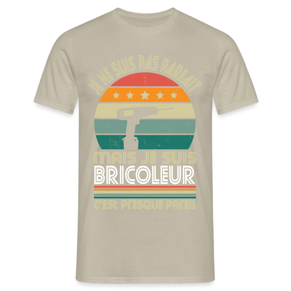 T-shirt Homme - Je ne suis pas parfait mais je suis Bricoleur - beige sable