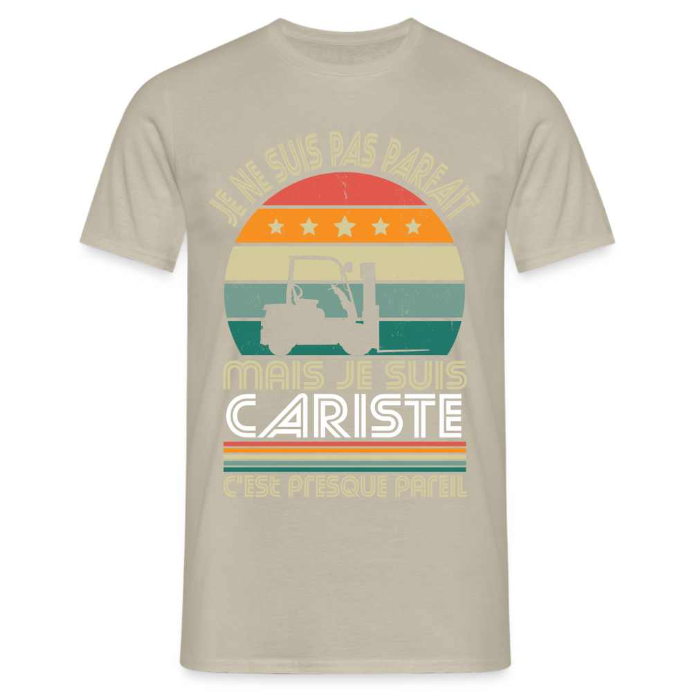 T-shirt Homme - Je ne suis pas parfait mais je suis Cariste - beige sable