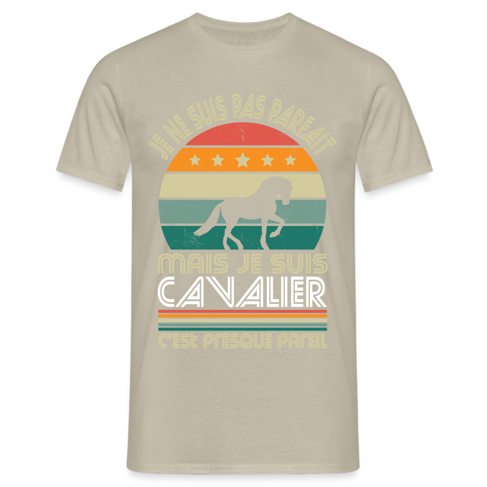 T-shirt Homme - Je ne suis pas parfait mais je suis Cavalier - beige sable