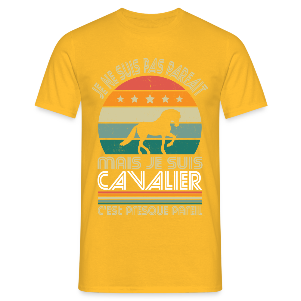 T-shirt Homme - Je ne suis pas parfait mais je suis Cavalier - jaune