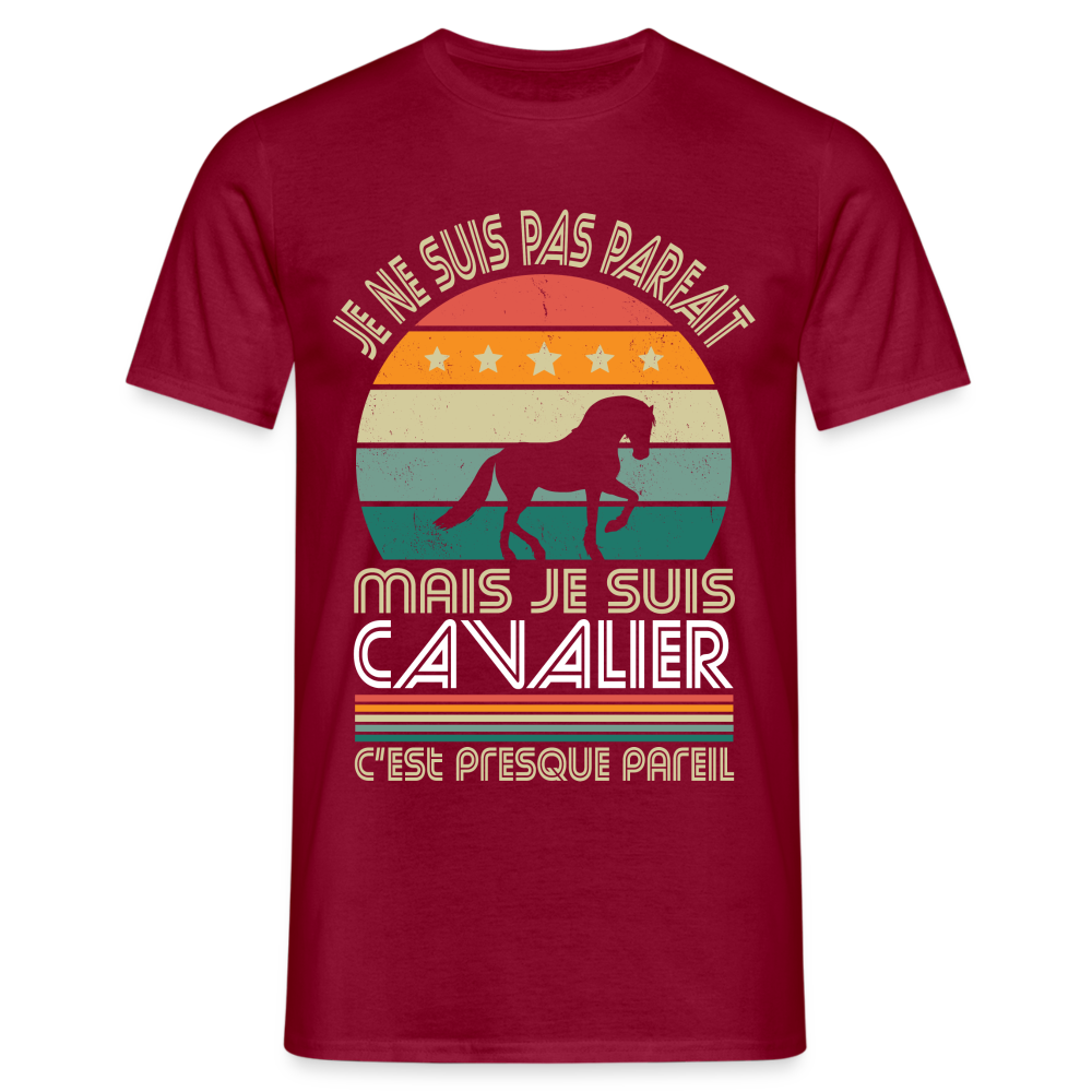 T-shirt Homme - Je ne suis pas parfait mais je suis Cavalier - rouge brique