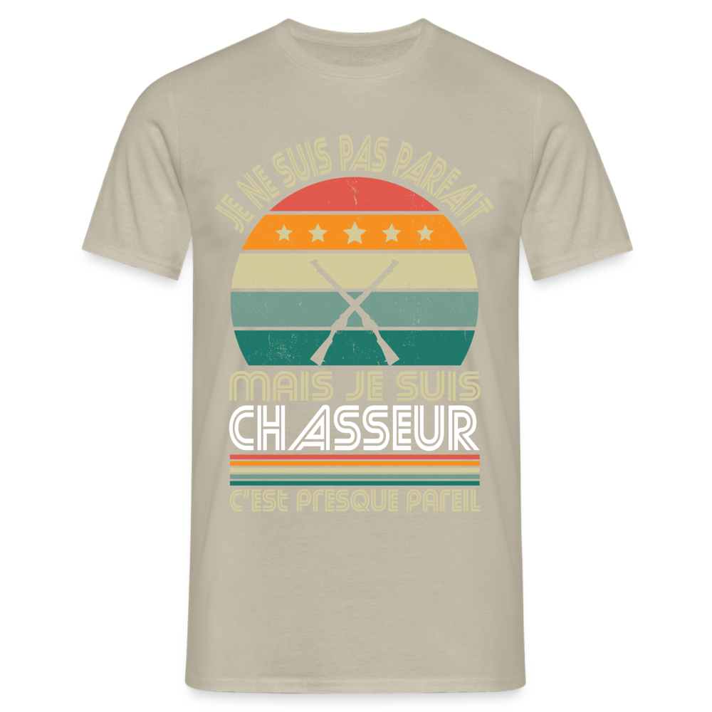 T-shirt Homme - Je ne suis pas parfait mais je suis Chasseur - beige sable