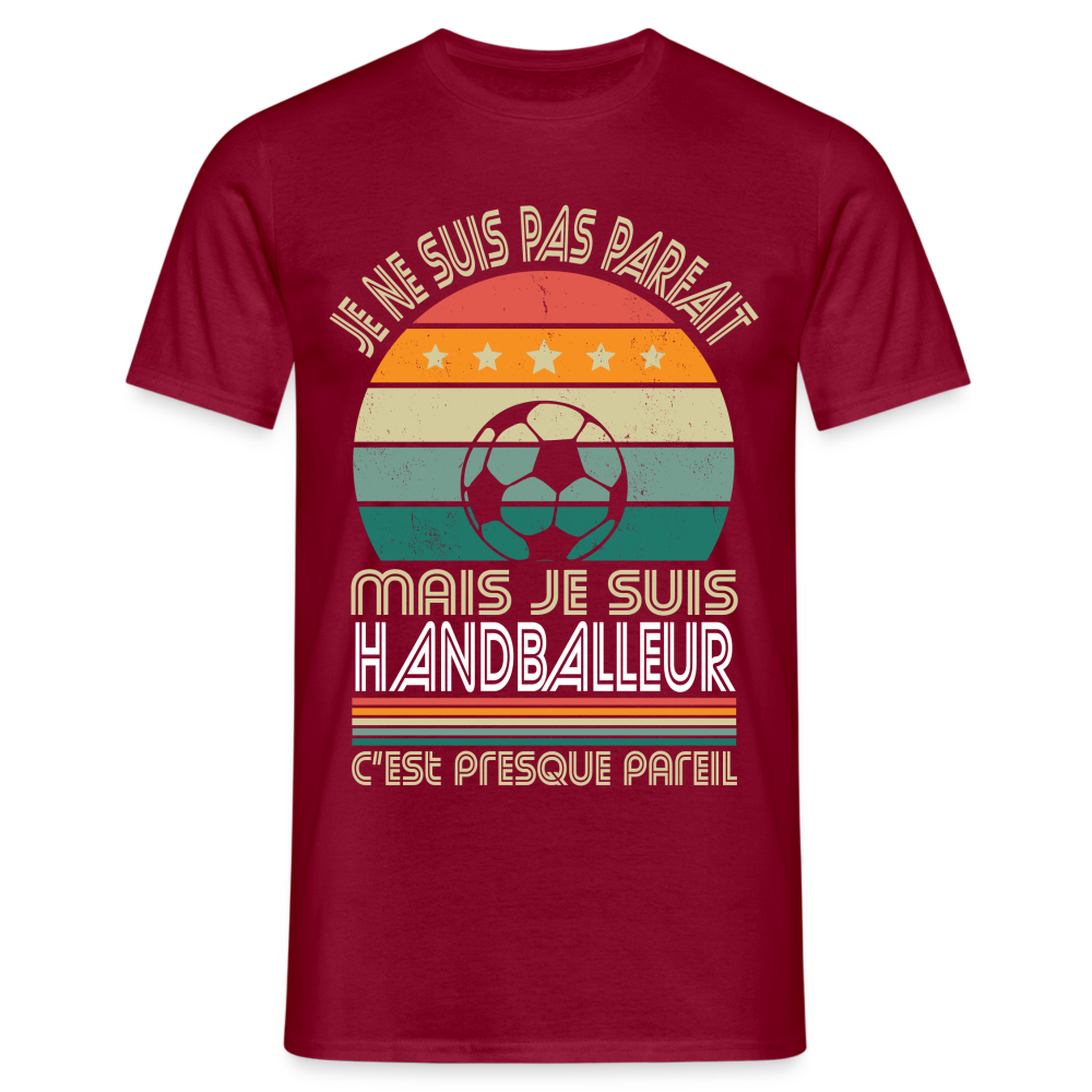 T-shirt Homme - Je ne suis pas parfait mais je suis Handballeur - rouge brique