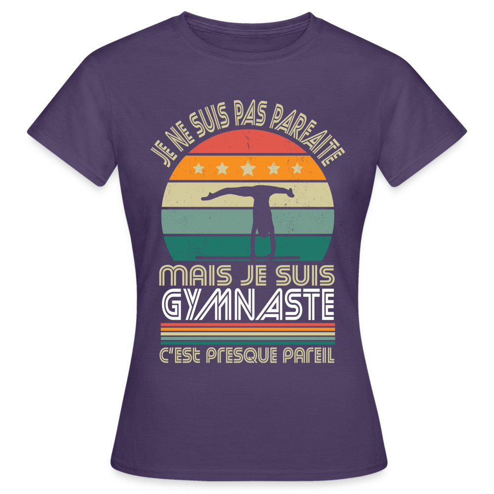 T-shirt Femme - Je ne suis pas parfaite mais je suis Gymnaste - violet foncé