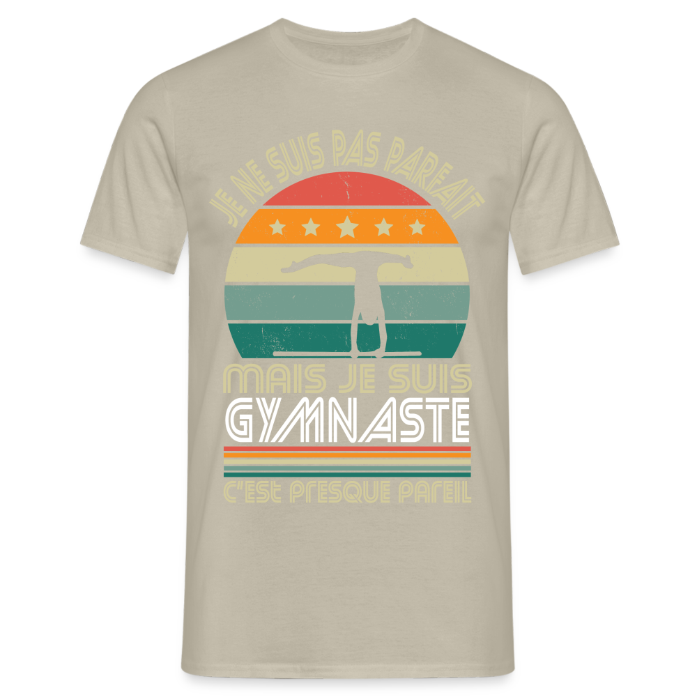 T-shirt Homme - Je ne suis pas parfait mais je suis Gymnaste - beige sable