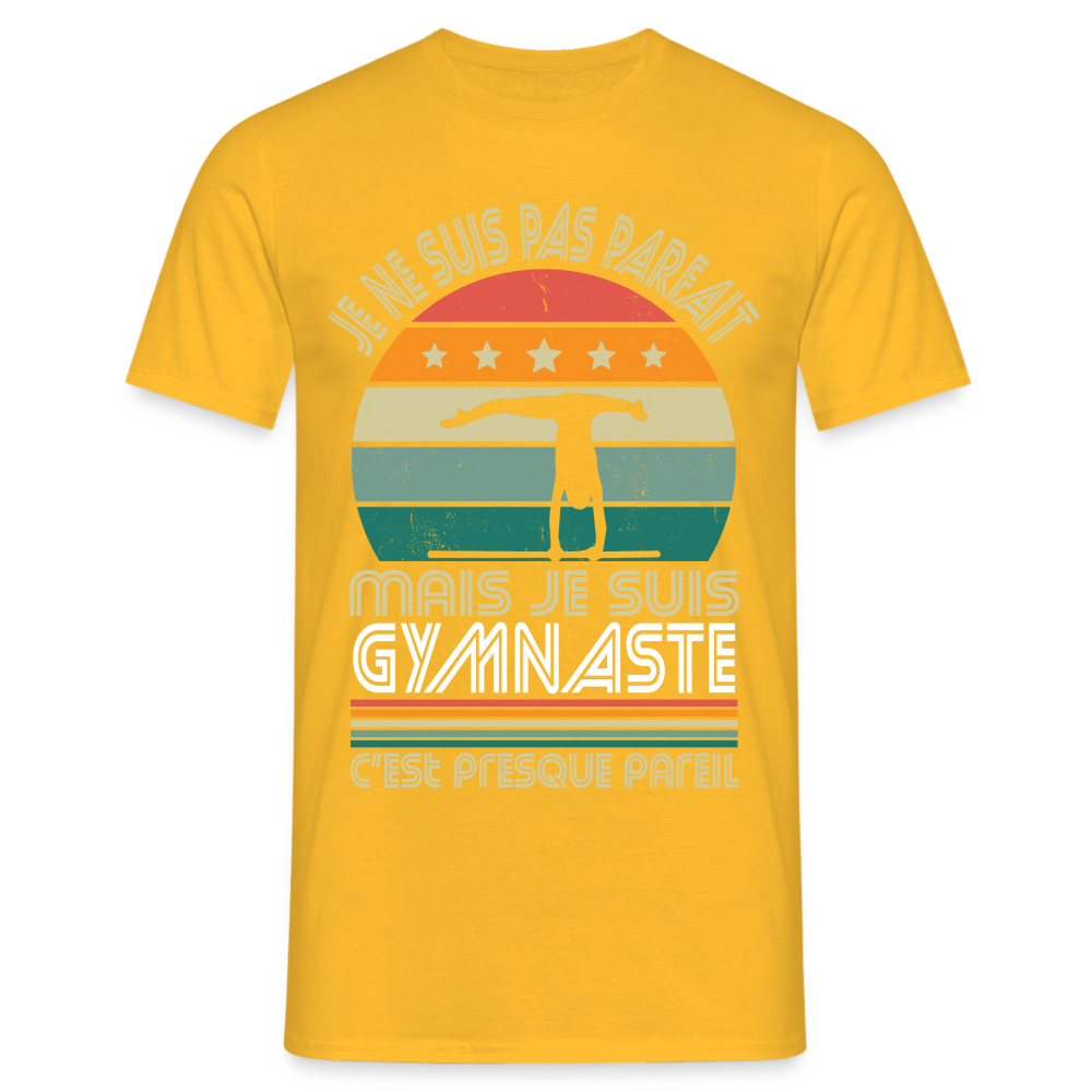 T-shirt Homme - Je ne suis pas parfait mais je suis Gymnaste - jaune