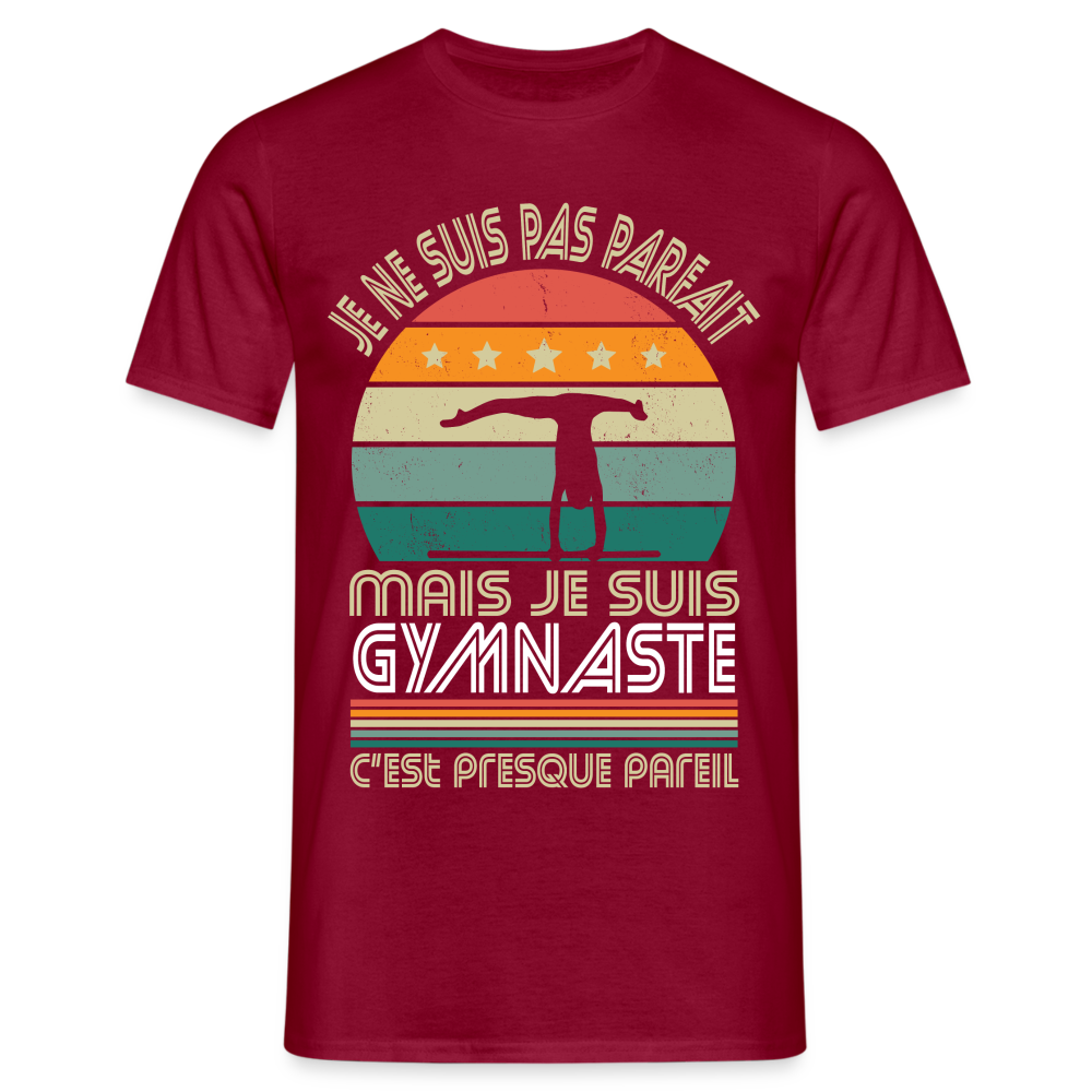 T-shirt Homme - Je ne suis pas parfait mais je suis Gymnaste - rouge brique