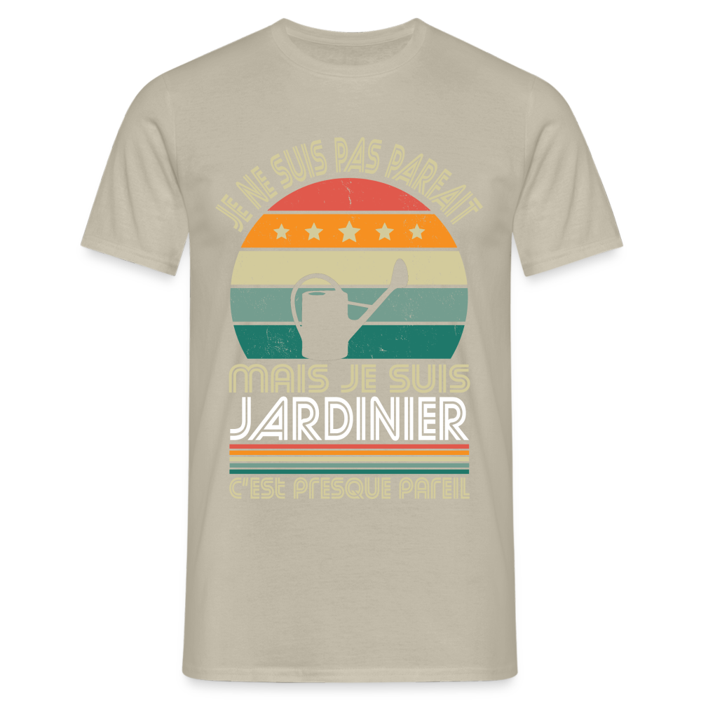 T-shirt Homme - Je ne suis pas parfait mais je suis Jardinier - beige sable