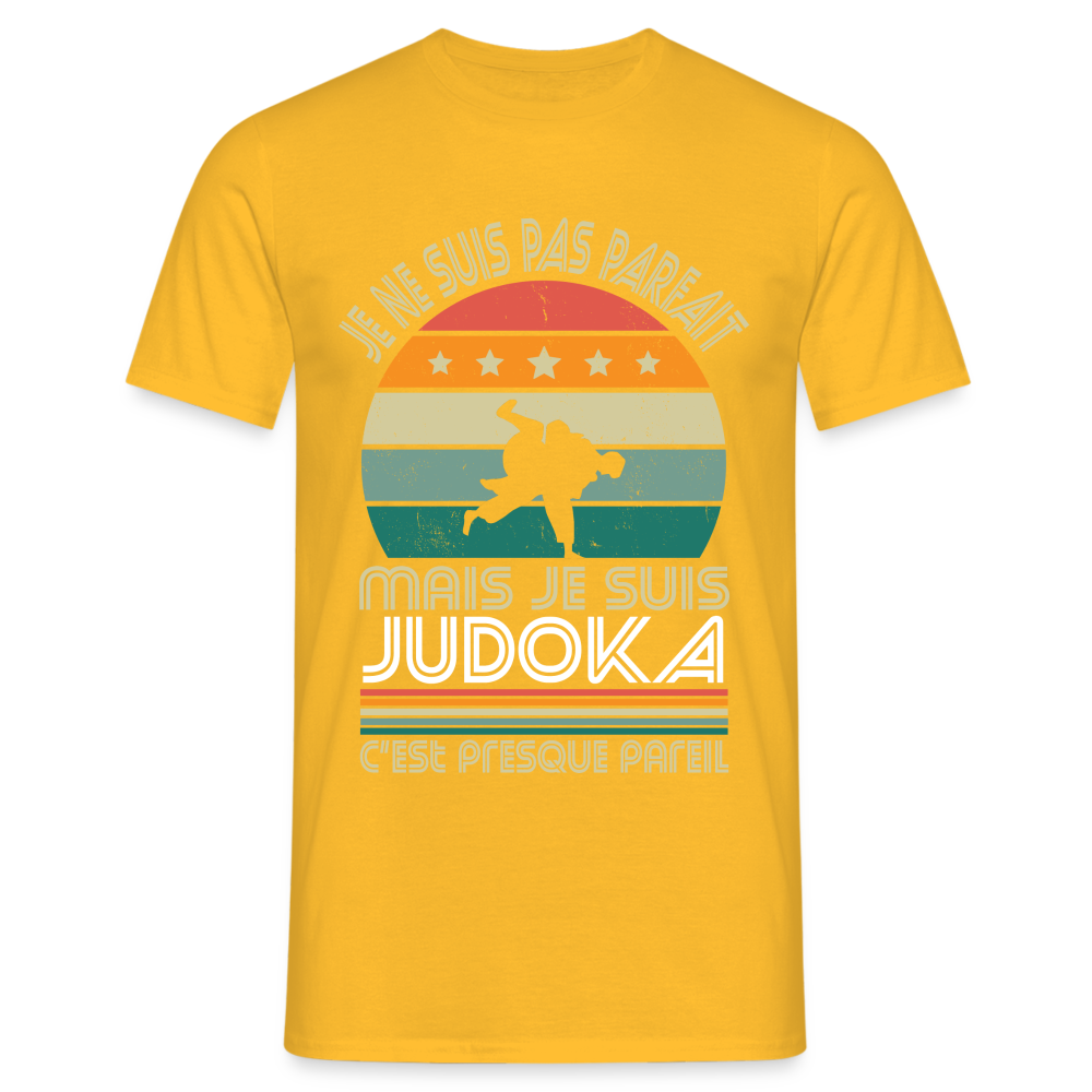 T-shirt Homme - Je ne suis pas parfait mais je suis Judoka - jaune