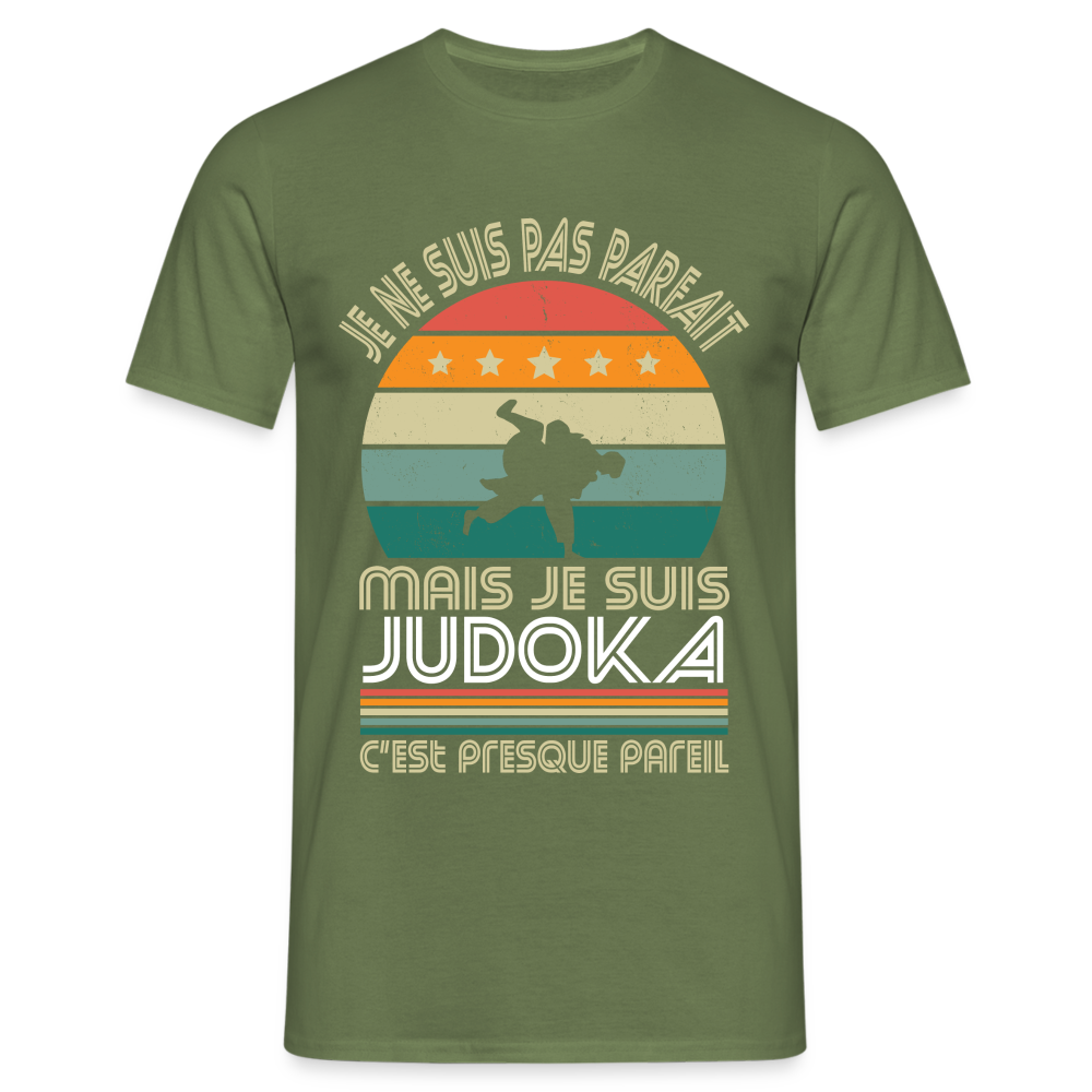 T-shirt Homme - Je ne suis pas parfait mais je suis Judoka - vert militaire