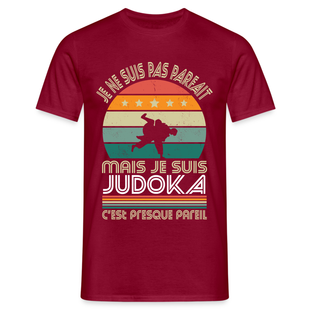 T-shirt Homme - Je ne suis pas parfait mais je suis Judoka - rouge brique