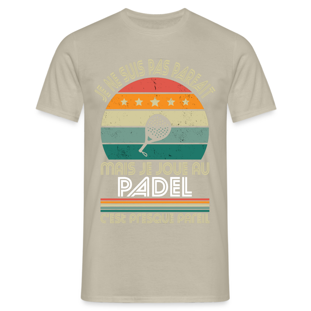 T-shirt Homme - Je ne suis pas parfait mais je joue au Padel - beige sable