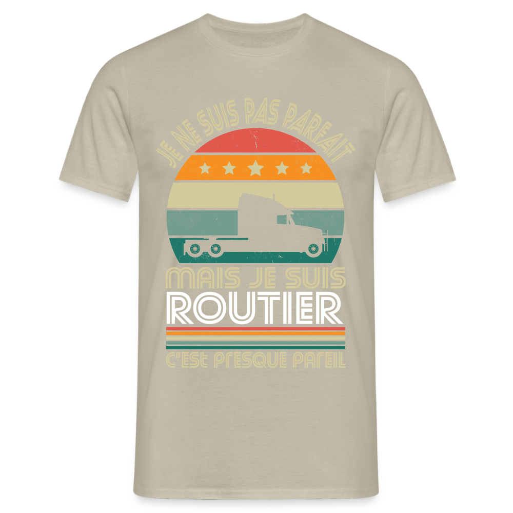 T-shirt Homme - Je ne suis pas parfait mais je suis Routier - beige sable