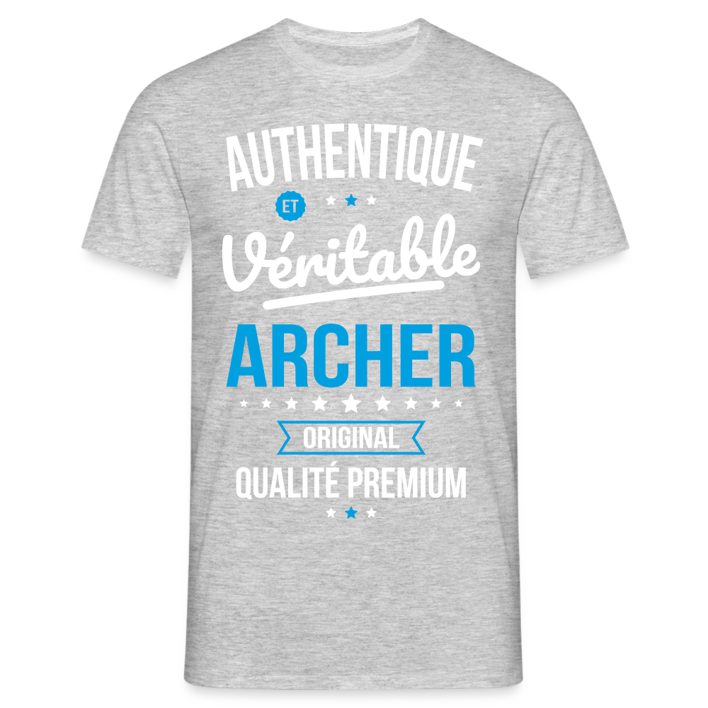 T-shirt Homme - Authentique et véritable Archer - gris chiné