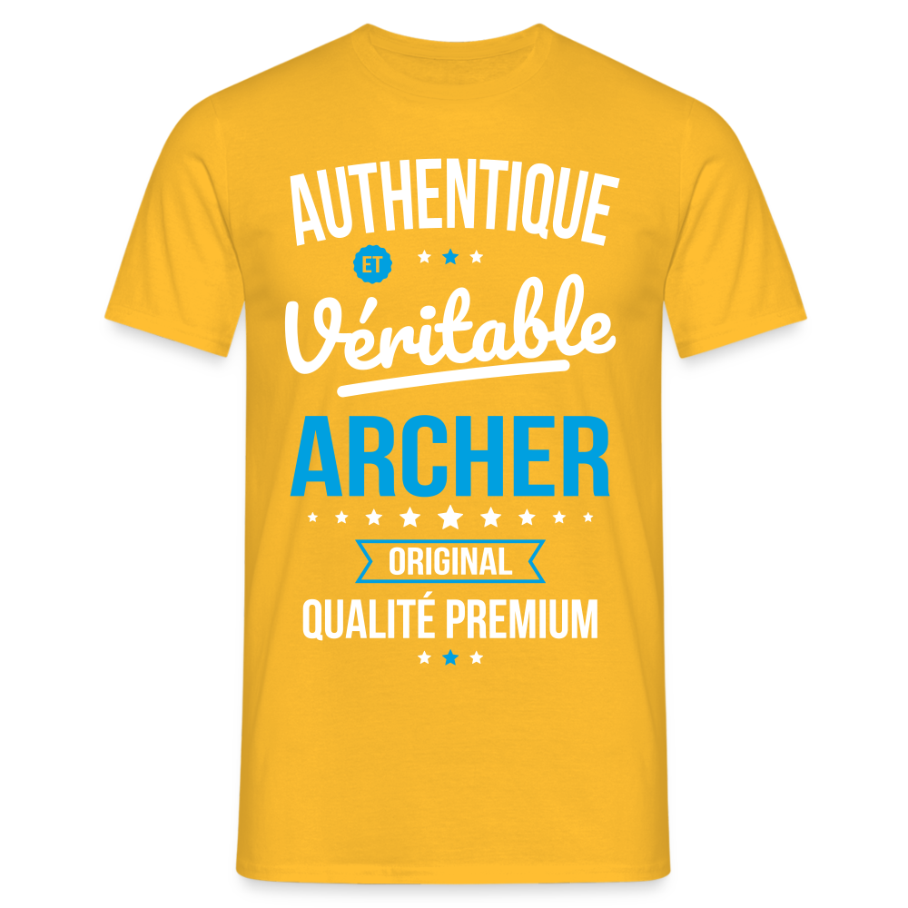 T-shirt Homme - Authentique et véritable Archer - jaune