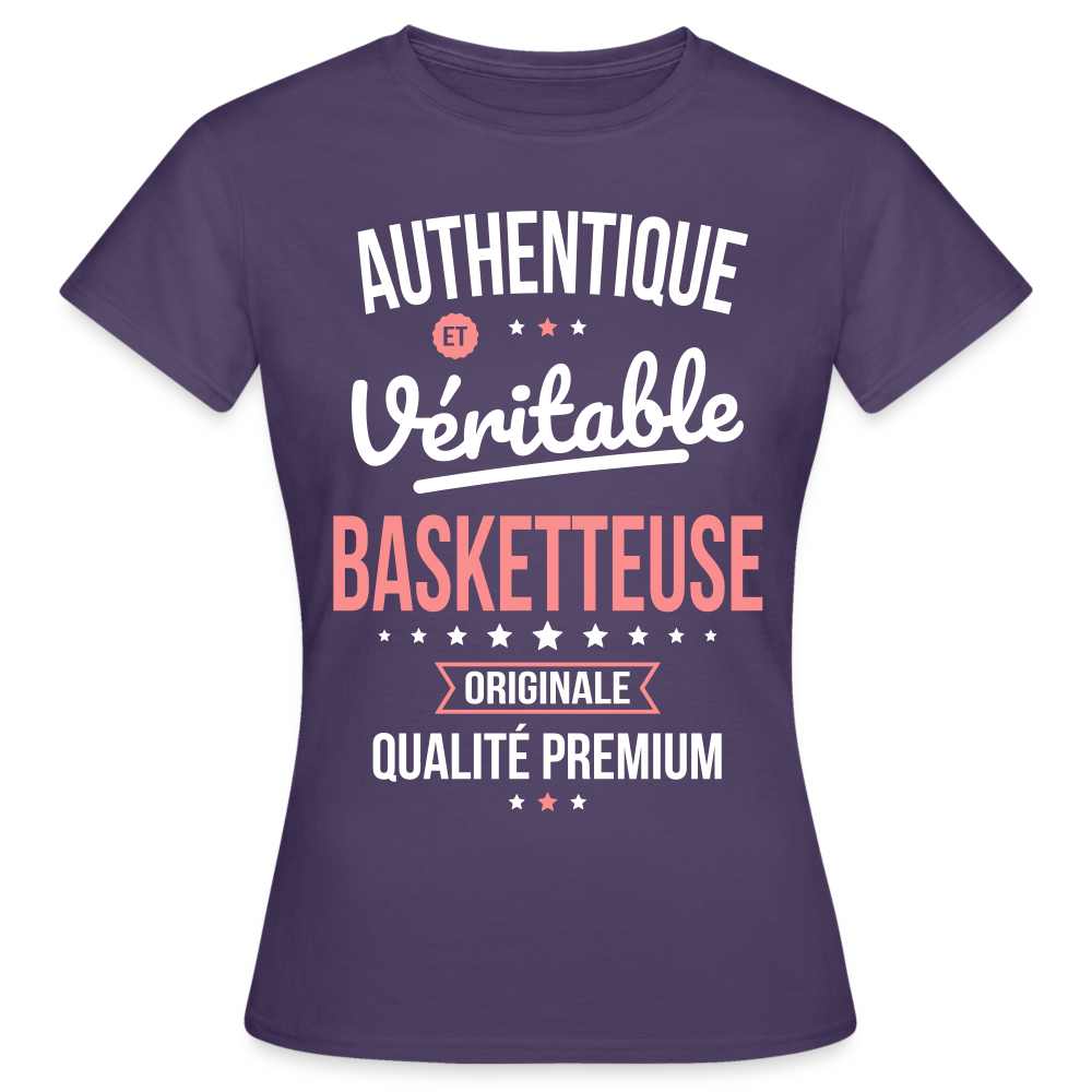 T-shirt Femme - Authentique et véritable Basketteuse - violet foncé