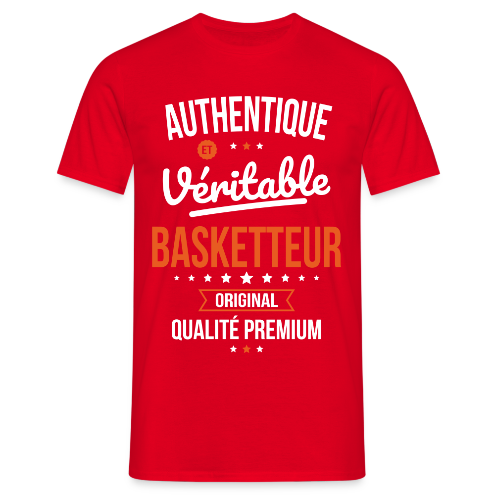 T-shirt Homme - Authentique et véritable Basketteur - rouge