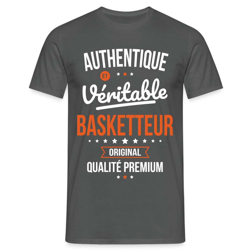 T-shirt Homme - Authentique et véritable Basketteur - charbon