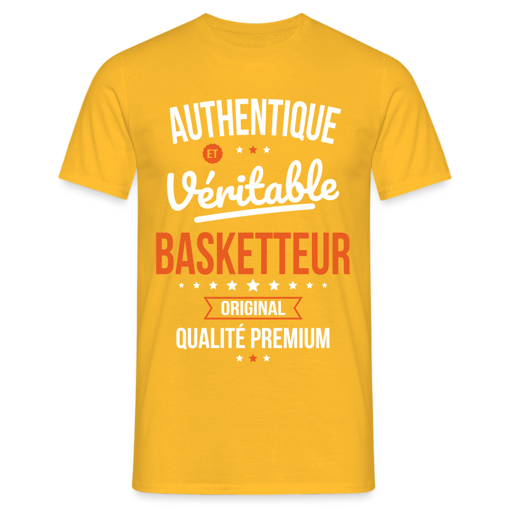 T-shirt Homme - Authentique et véritable Basketteur - jaune