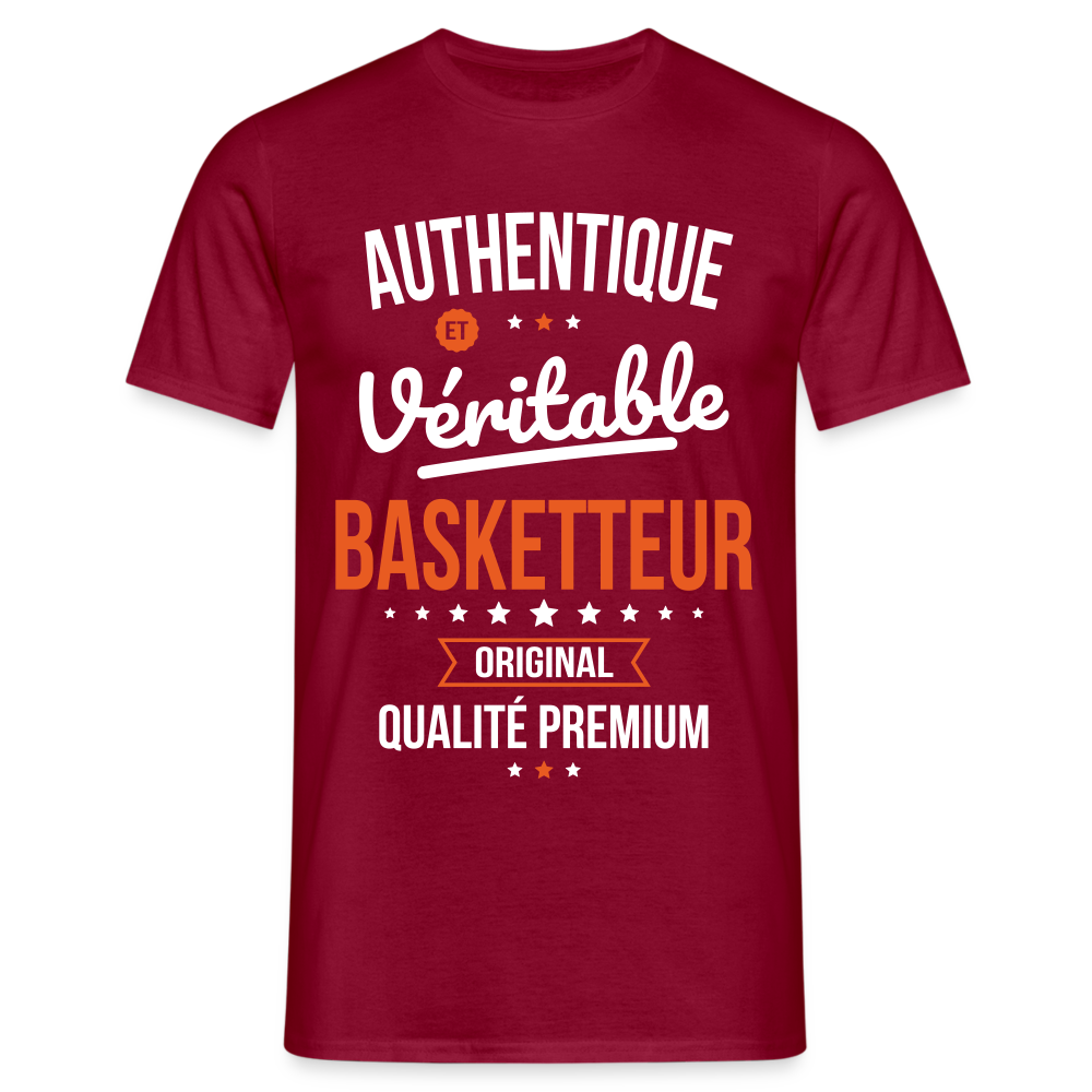 T-shirt Homme - Authentique et véritable Basketteur - rouge brique