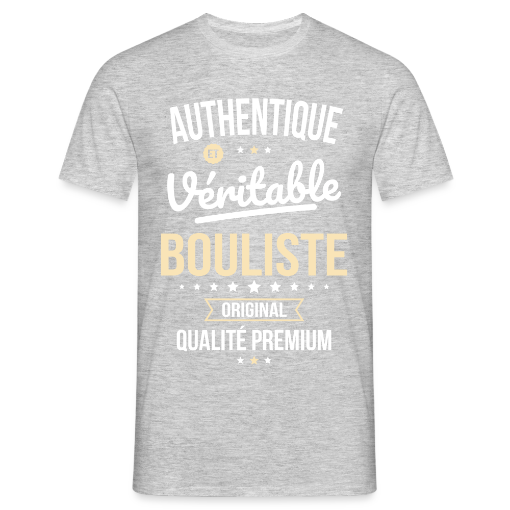 T-shirt Homme - Authentique et véritable Bouliste - gris chiné