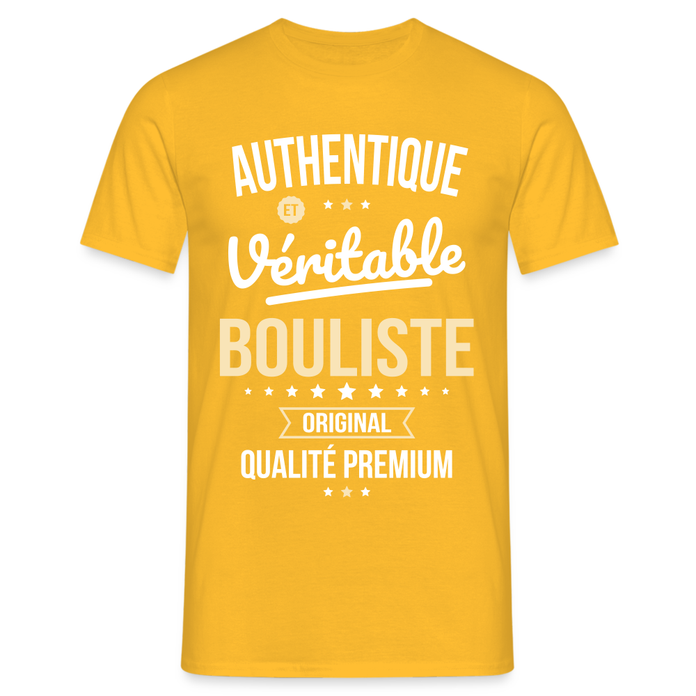 T-shirt Homme - Authentique et véritable Bouliste - jaune