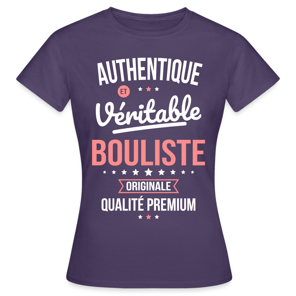 T-shirt Femme - Authentique et véritable Bouliste - violet foncé