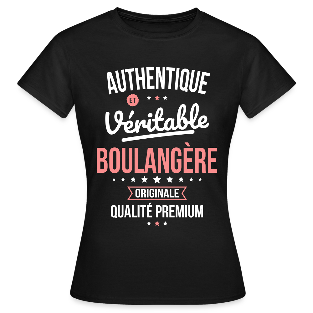 T-shirt Femme - Authentique et véritable Boulangère - noir