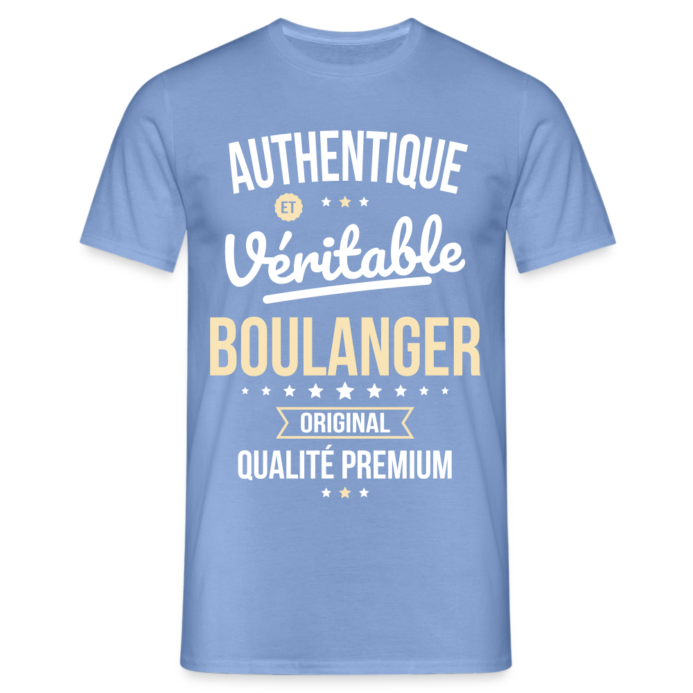 T-shirt Homme - Authentique et véritable Boulanger - carolina blue